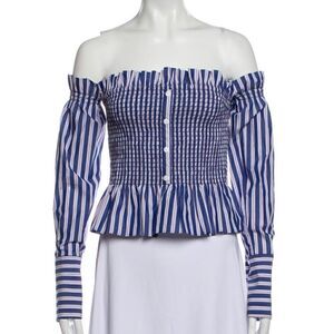 Petersyn Striped Off The Shoulder Crop Top (S)